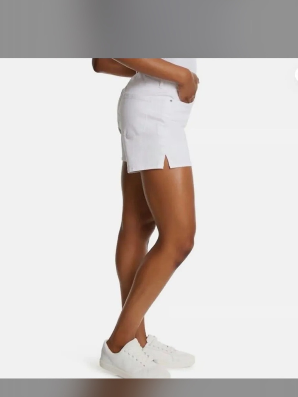 jessica simpson white side slit short
